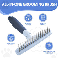 DOGI Deshedding Brush, Undercoat Rake for Dogs, Cats, Matted - Haze Blue - image 2