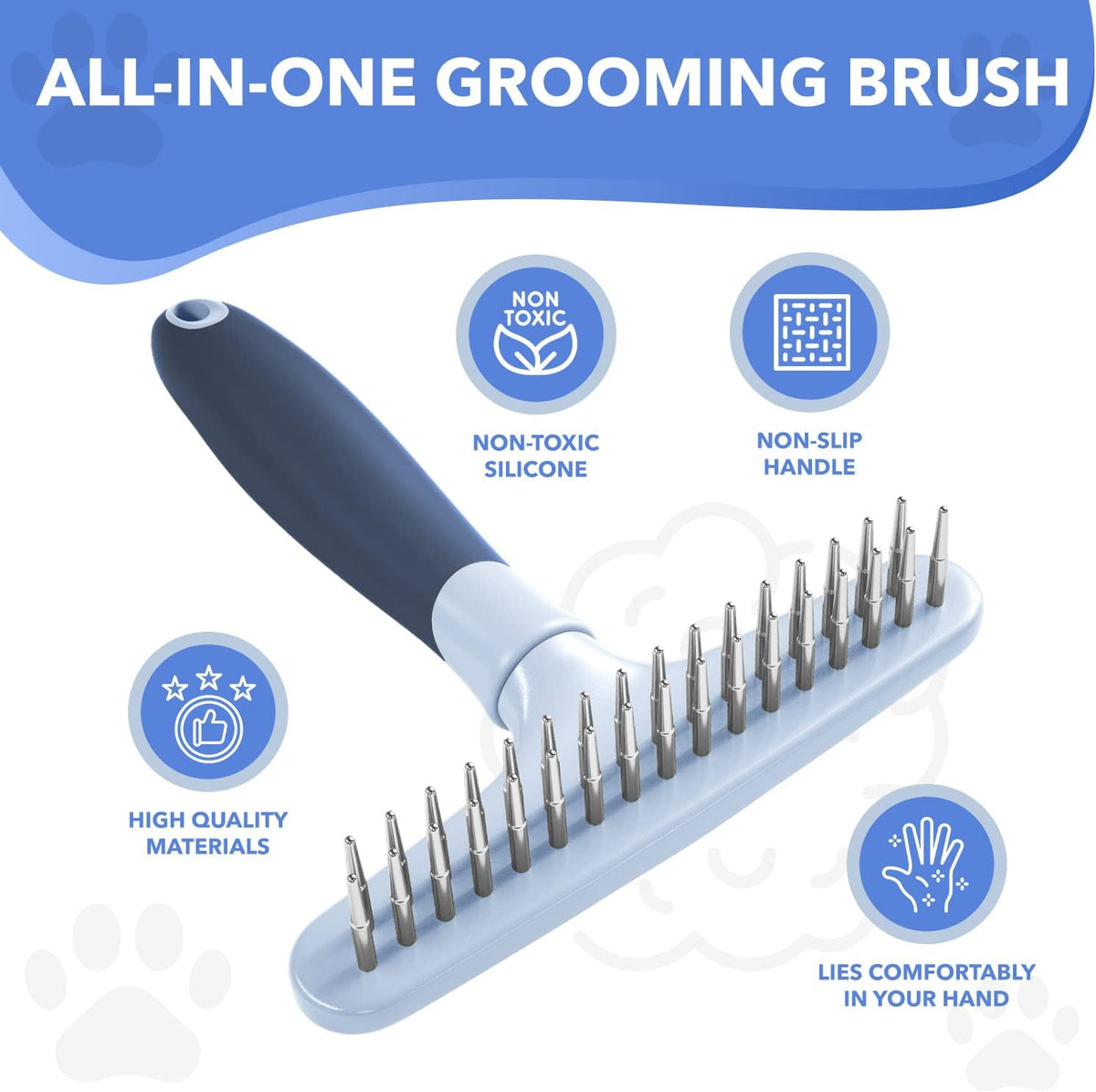 DOGI Deshedding Brush, Undercoat Rake for Dogs, Cats, Matted - Haze Blue - image 2