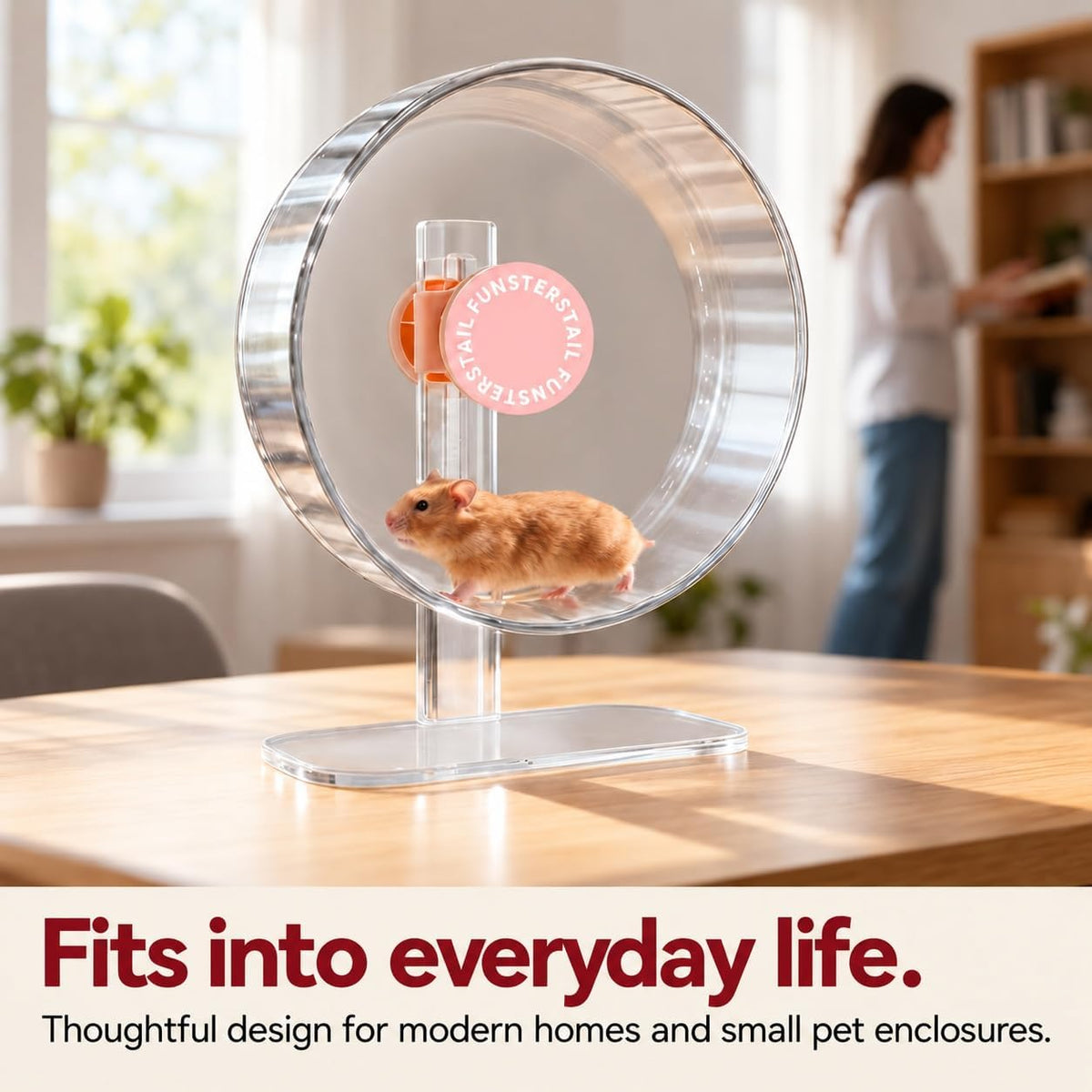 Super Silent Hamster Wheel 10.2 Inch, Magnetic Running Wheel - Peach Pink / Medium(10.4 inch) - image 4