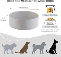 Ceramic Dog Bowl for Food and Water - Large / Grey - image 2