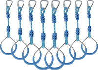 Swing Gymnastic Ring Warrior Obstacle Course Slackline Climb Trapeze - 8 Pack / Light Blue