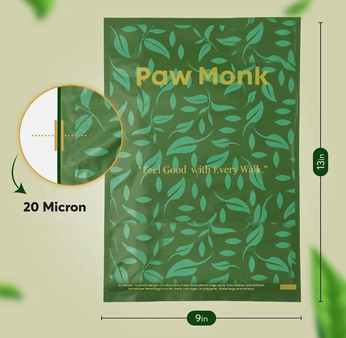 Paw Monk Leak Resistant Dog Poop Bags Rolls 120 Bags - image 3