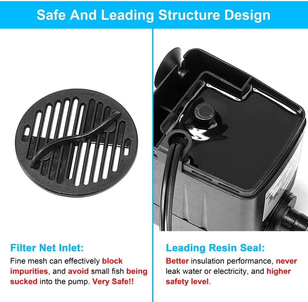 DaToo 50GPH 3W Small Submersible Water Pump Mini Fountain Pump Ultra - 25W 400GPH (With 5ft Free Tubing) - image 4