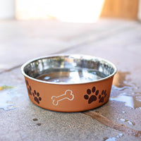 Loving Pets Bella Dog Bowls, Stainless Steel Dog & Cat Bowls - Copper / Small (10-20lbs) - image 2
