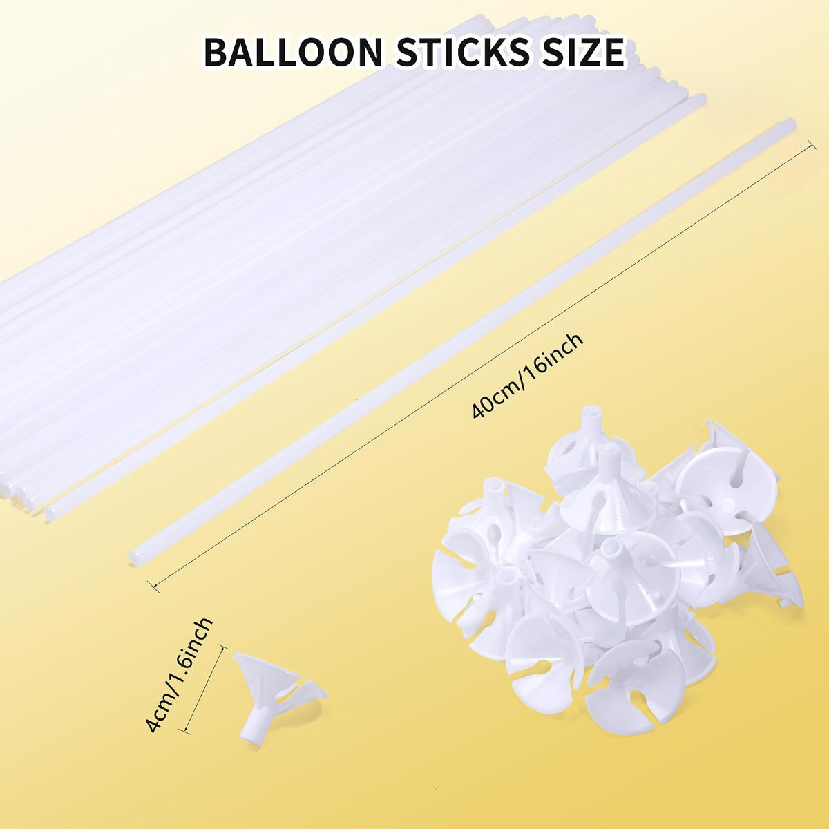 Pllieay 100 Pieces Balloon Sticks - 300pcs White Balloon Sticks - image 3