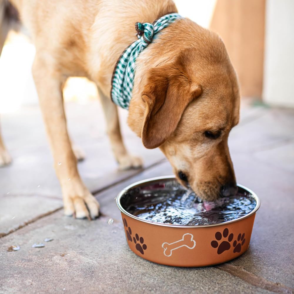 Loving Pets Bella Dog Bowls, Stainless Steel Dog & Cat Bowls - Copper / X-Large (65-100lbs) - image 3
