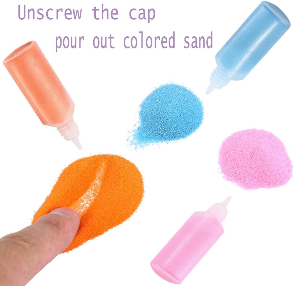 Panxxsen 24PCS Colored Art Sand Kit - 12 PCS - image 4