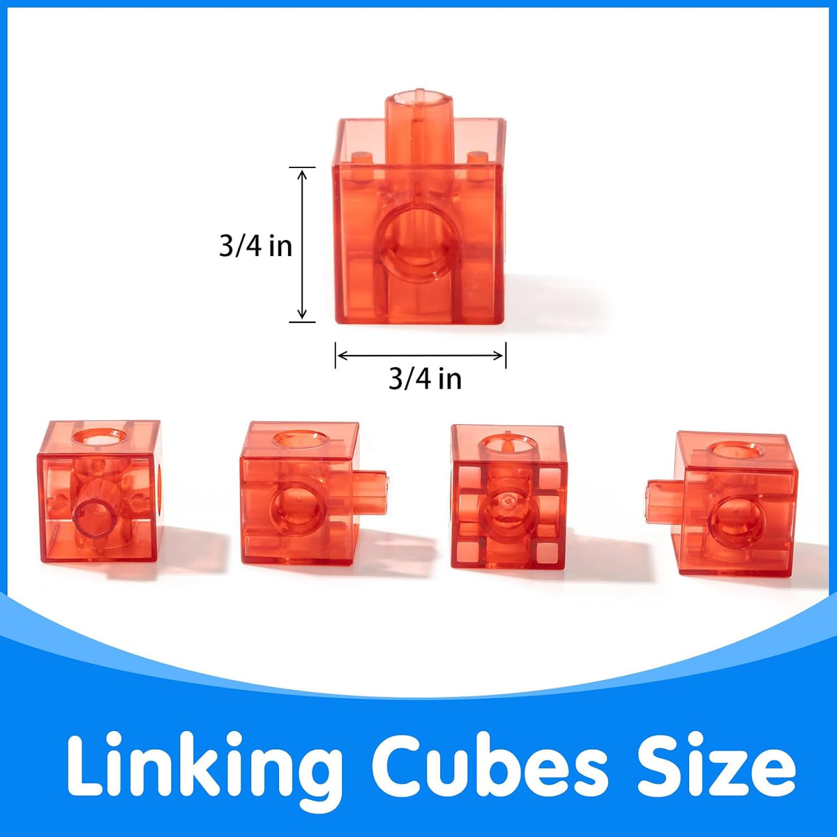 100 Pcs Translucent Linking Cubes, Light Table Manipulatives - Translucent Linking Cubes - image 3