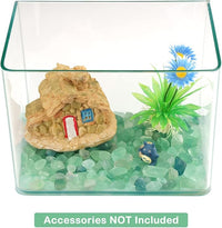 WAYBER 2 Lbs/920g Natural Green Quartz Crystal Stones Irregular Aquarium Pebbles Rock Sands for Turtle Tank/Succulent Plants/Vase Decoration (Fill 2 Cups)