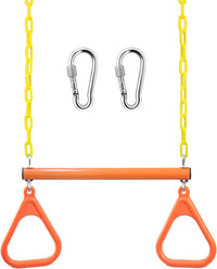 Take Me Away 18'' Trapeze Swing Bar Rings 48'' Heavy Duty Plastic - Orange