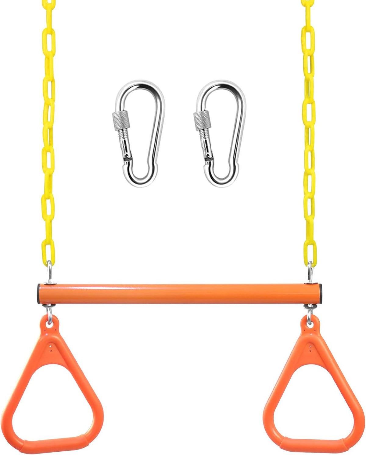 Take Me Away 18'' Trapeze Swing Bar Rings 48'' Heavy Duty Plastic - Orange