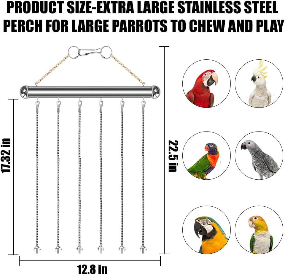 Extra Large Bird Toys for Macaws - SILVER - image 4
