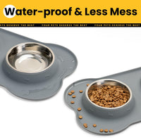 Conlun Dog Bowls with Silicone Mat, No Spill Stainless Set, XS - Large-38oz / Grey - image 4
