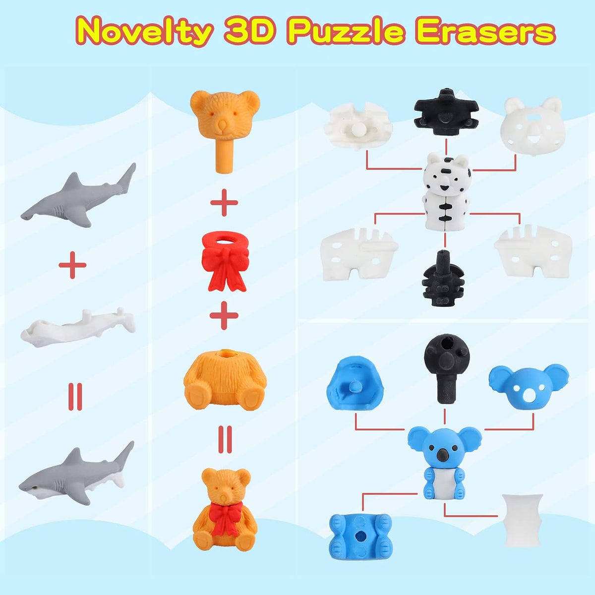 Kleeblatt Halloween erasers for kids shaped like pumpkins, ghosts, bats, skulls and cats - view 7