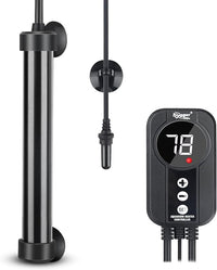hygger Marine Aquarium Heater 50W 100W 200W 300W 500W,Titanium Heater with Temperature Calibration,Digital LED Controller,Temperature Probe,Submersible Fish Tank Heater for Saltwater Freshwater Tank