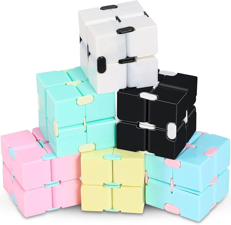 Skylety mini infinity cube fidget toys in bright colors, 6 pack