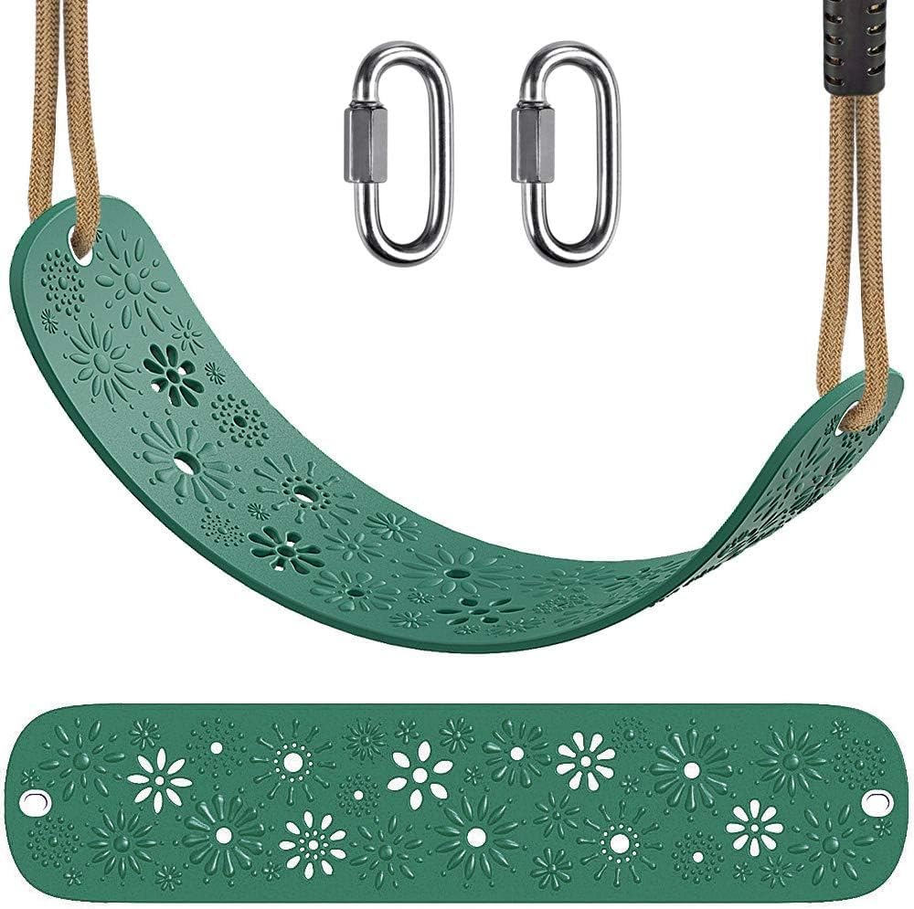 SELEWARE Black High Back Full Bucket Toddler Swing Seat w/Adjustable - Green Swing Seat (1 Pack)