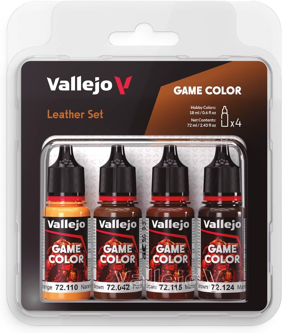 Vallejo, Game Color, 4 Bottles x 0.6 fl.oz. - Leather Color Set