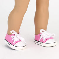 Sophia's Pink Canvas Sneaker with Laces and Imitation Leather Toe Cap - image 4