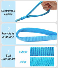 Reflective Dog Leash 2/3/4/6/10ft Braided 1/2" Strong Nylon Rope – Essentials for Dogs - 3ft * 1/2" / Sky blue - image 4