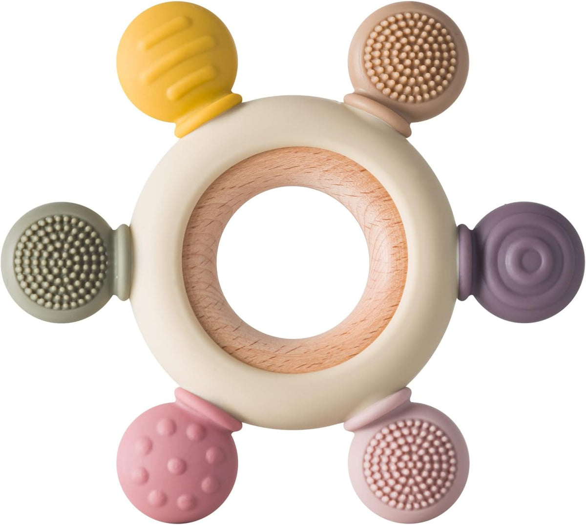 Baby Teething Toys Silicone Teethers BPA Free Silicone Rudder - Khaki