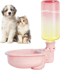 VANNON Gravity Pet Water Bowl, Grey - 16oz / D-Gradient Pink