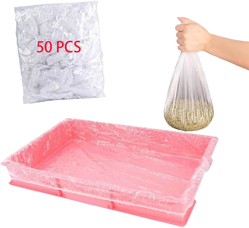 50 Pcs Disposable Rabbit Cage Liner Quick Cleanup Litter Box Liners - Large-Standard
