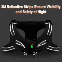 Dog Harness Step in Dog Vest Harness, Reflective Adjustable Puppy No Pull Harness Breathable Soft for Small and Medium Dogs Cats, Black, XS