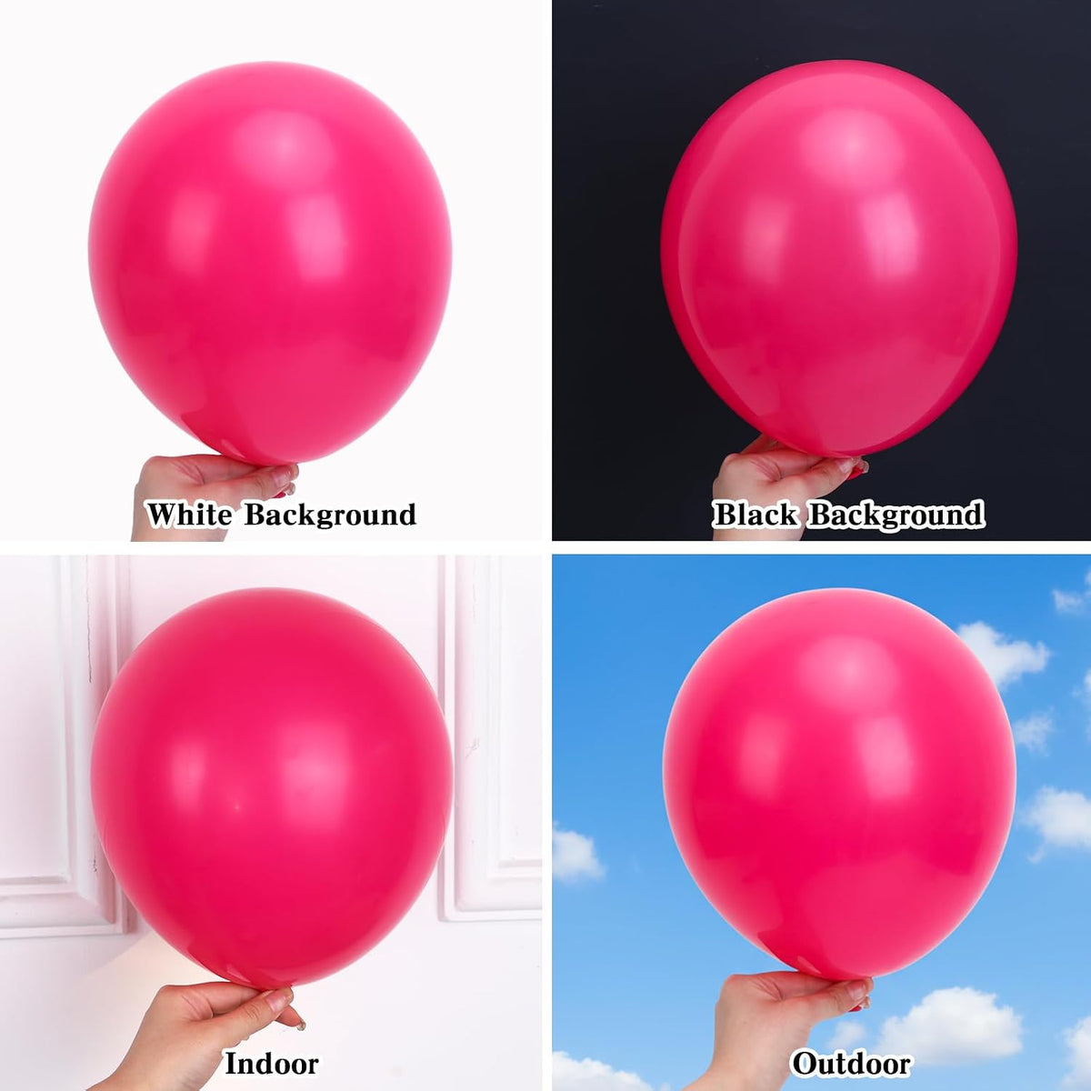 RUBFAC Balloons Black Balloon Arch for Black Birthday Decorations - Hot Pink - image 3