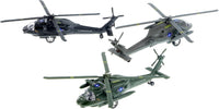 Playmaker Toys 10 inch die cast U.S. Army UH-60 Black Hawk helicopter toy in olive drab