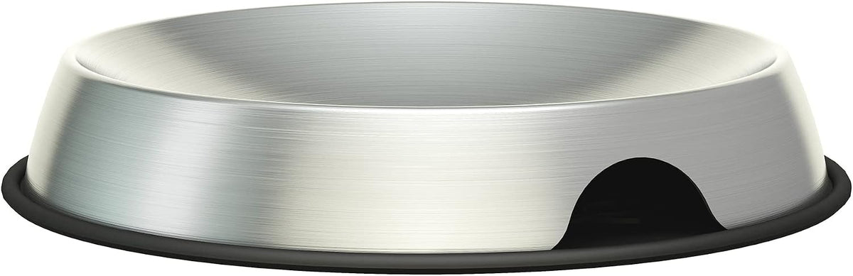 Dr. Catsby's wide shallow stainless steel cat food bowl with silicone mat - view 2