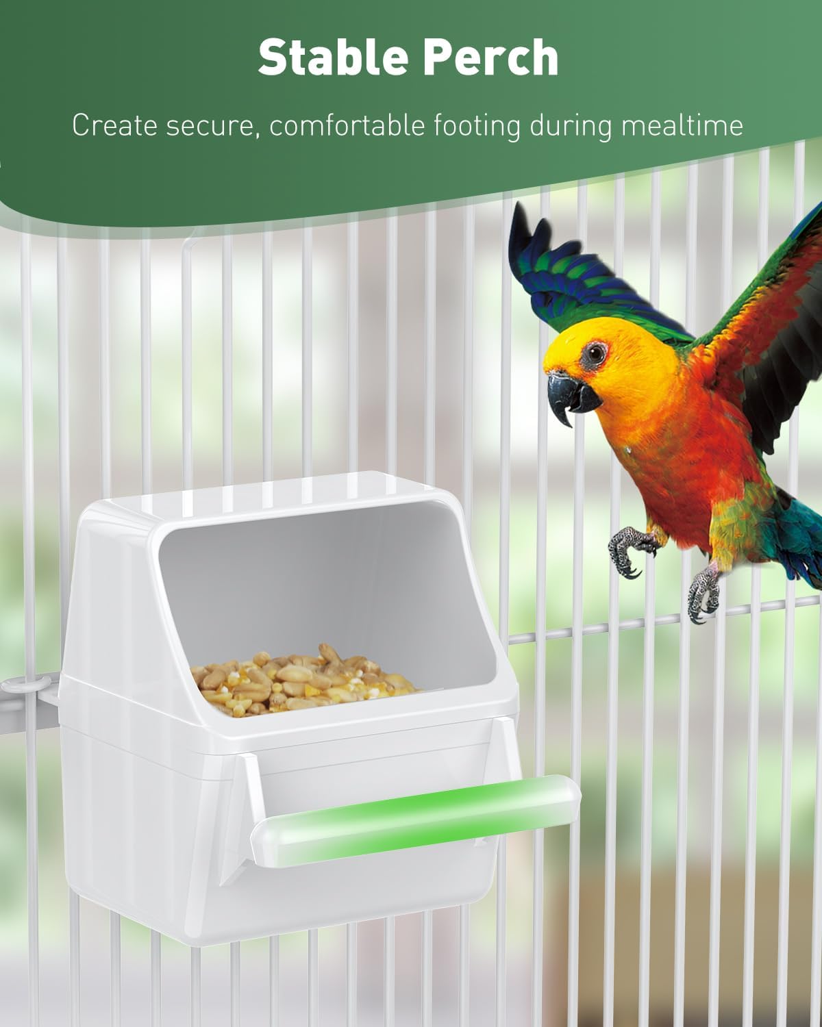 Pawfly 2 Pcs Bird Feeder, Hanging Plastic Water Dispenser with Hooks, Food Bowl for Small Parakeet - 2 PC - image 4