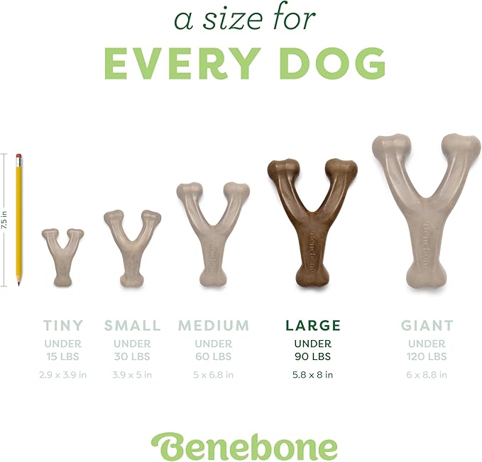 Benebone Wishbone Durable Dog Chew Toy for Aggressive Chewers, Made in USA, Large, Real Chicken Flavor