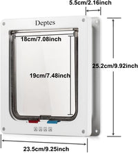 Large Cat Door, 4 Way Locking Cat Flap Door for Interior Exterior Doors, Weatherproof Pet Door - L - Inner size: 7.08" x 7.48"(W x H) - image 3
