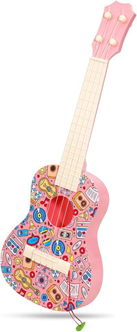 LeeQee 21in Ukulele Guitar for Kids - Pink