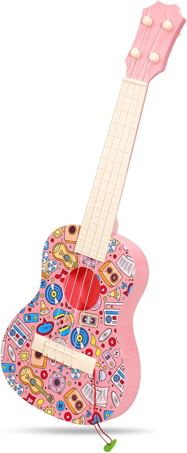 LeeQee 21in Ukulele Guitar for Kids - Pink