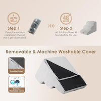 EHEYCIGA Curved Dog Stairs Ramp for Small Dogs 15.7" H, 3-Step Dog Steps for Couch Sofa and Chair, Pet Stairs for Cats, Non-Slip Balanced Pet Steps Indoor, Light Grey