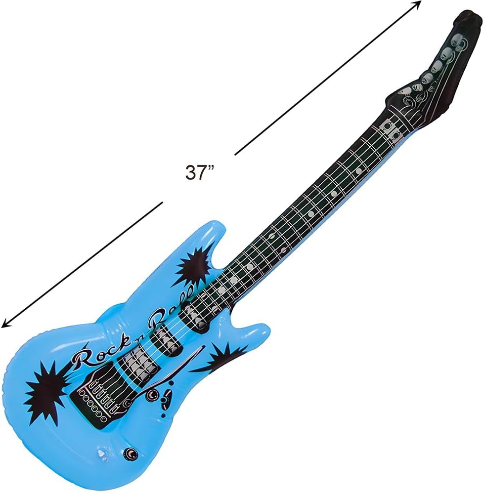 Rockstar Dream Blue Inflatable Guitar, 37", Premium Design - image 2