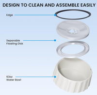 9.1" X 3.5" Dog Water Bowl No Spill 70oz/2L Large Capacity Dispenser - Grey - image 3