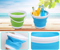 Anzmtosn castle sand buckets 3 pack, 7 inch green and blue beach pails with handles - view 16
