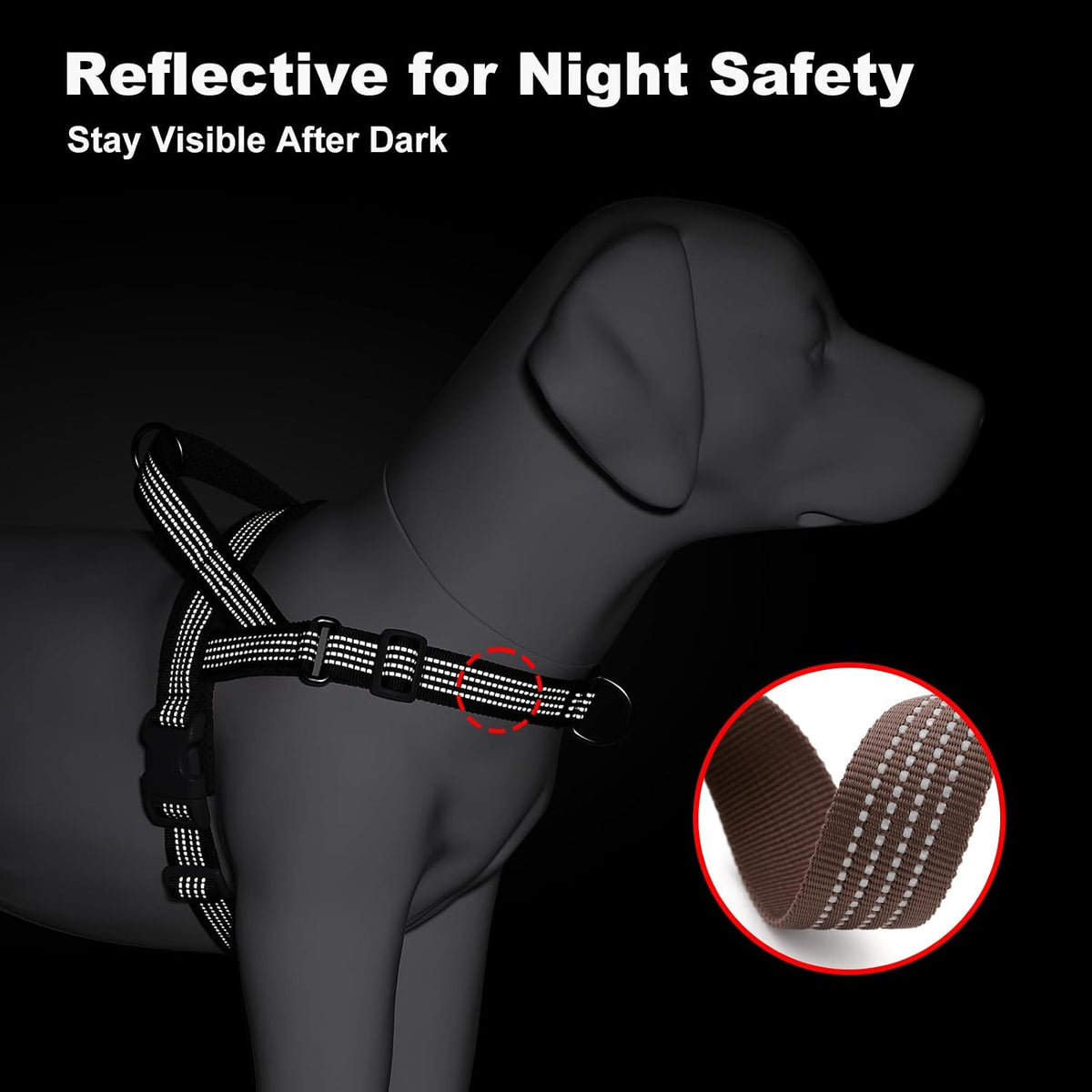 No Pull Dog Harness with Handle - Chocolate / XS - image 4