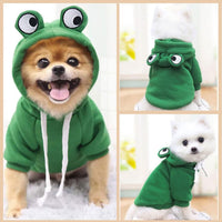 Dog Hoodie Basic Sweater Coat Cute - Green Frog / L - image 2