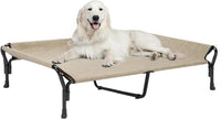 Veehoo Cooling Elevated Dog Bed - Beige Coffee / 50.5"L x 33.5"W x 12.0"Th