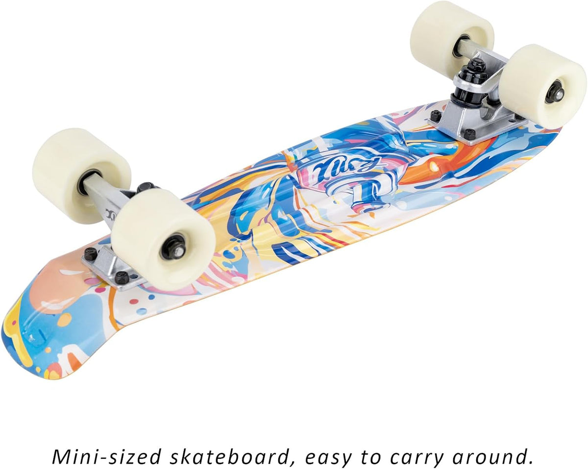 KMX Classic Retro Mini Cruiser Skateboard 22" & 27" for Boys Girls - Spray Paint Graffiti Orange / 22" - image 4