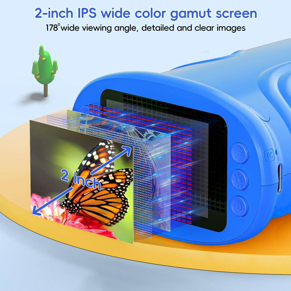 Temodu Kids Microscope 2.0" Screen 1000X Digital Microscope for Kids - Blue - image 2