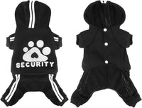 Dog Hoodie Security Clothes 4 Legs Jumpsuit Sweatshirt Hoodies Soft - Black / Small - image 2