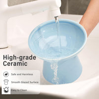 2-Pack Elevated Ceramic Cat Bowls Extra Wide for Food & Water – Essentials for Cats - Baby Blue-2 Food Bowl - image 4
