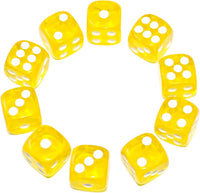 SmartDealsPro 10-Pack D6 Six Sided 16mm Transparent Dice Die for DND - Yellow Translucent - image 2