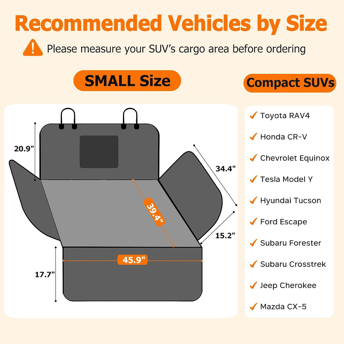 URPOWER SUV Cargo Liner for Dogs Pet Cargo Cover - Small - image 2