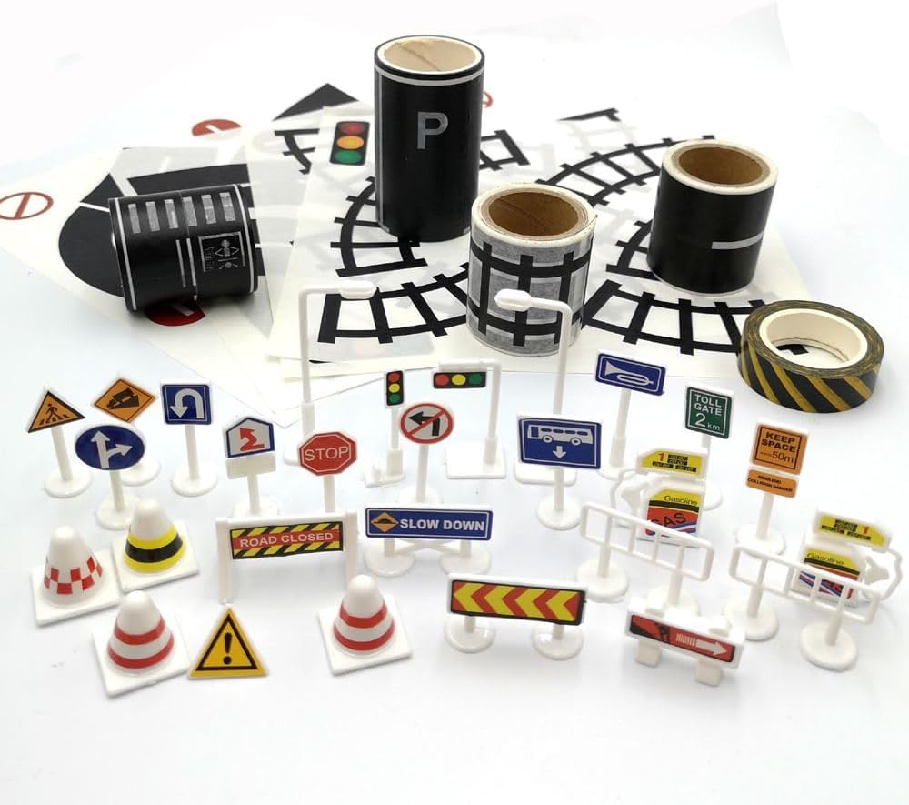 Road Tape for Toy Cars & Trains Black Track 3 Rolls Road Tape 197 - image 2